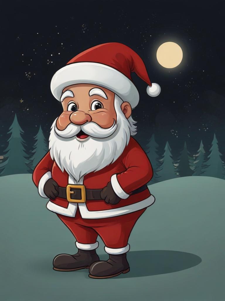 Cartoon drawing of Santa photo